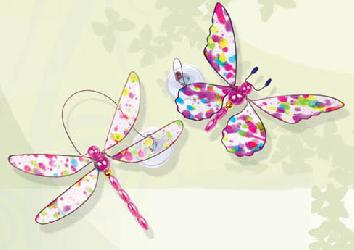 HIP HOP BUTTERFLY & DRAGONFLY WINDOW SUCKERS