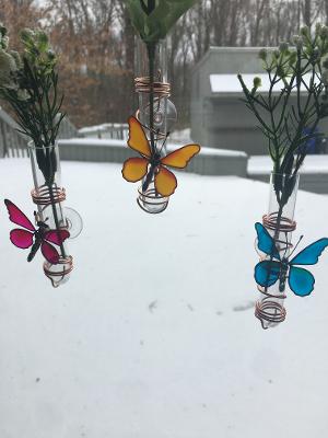 "FLOOZIES" FLORAL TUBES WITH BABY  BUTTERFLY BUGZ